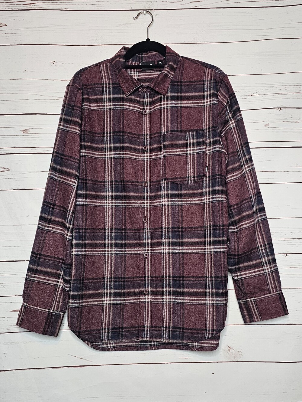Vans Burgundy Plaid Button-Up Flannel Shirt
